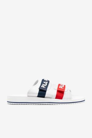 FILA Utility Silde Slides White / Navy / Red,Mens Shoes | CA.YQEWBC863